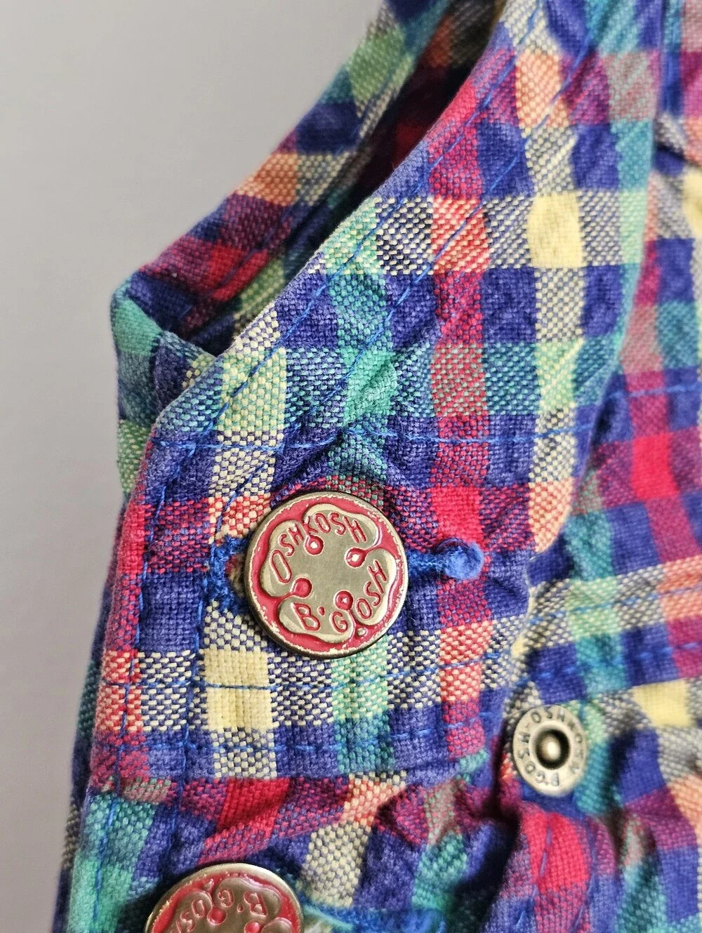 Vintage 80s/90s OshKosh B’Gosh Vestbak Plaid Overalls Toddler 18M Made In USA